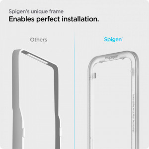 Folie pentru iPhone 13 / iPhone 13 Pro / iPhone 14 (set 2) - Spigen Glas.tR Align Master - Black - Img 2