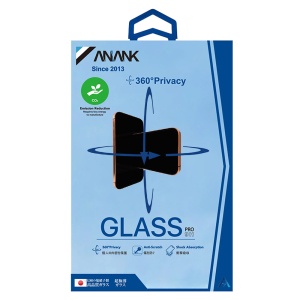 Folie pentru iPhone 14 - ANANK 2.5D 360° Privacy Screen Protector - Black - Img 7