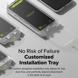 Folie pentru iPhone 16 Plus / iPhone 15 Plus (set 2) - Ringke Easy Slide Tempered Glass - Clear - Img 6