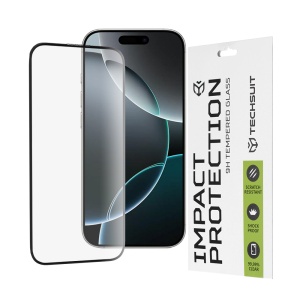 Folie pentru iPhone 16 Pro - Techsuit 111D Full Cover / Full Glue Glass - Black