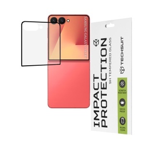 Folie pentru Samsung Galaxy Z Flip7 - Techsuit 111D Full Cover / Full Glue Glass [Front Screen] - Black