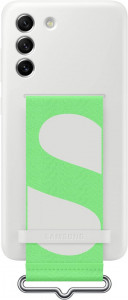 Galaxy S21 FE; Silicone Cover with Strap; White