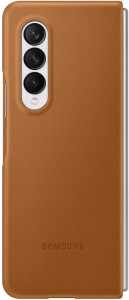 Galaxy Z Fold 3; Leather Cover; Camel