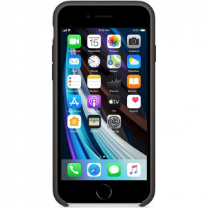 Husa de protectie Apple pentru iPhone SE 2, Silicon, Black - Img 2