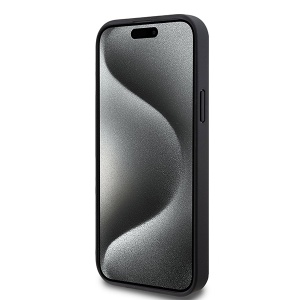 Husa iPhone 15 Plus - DKNY Leather Monogram Pattern Metal Logo MagSafe (DKHMP15MPSHRPSK) - Black - Img 6