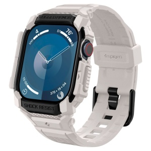 Husa pentru Apple Watch 10 46mm + Curea - Spigen Rugged Armor Pro - Dune Beige - Img 1