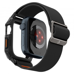 Husa pentru Apple Watch 4 / 5 / 6 / SE / SE 2 / 7 / 8 / 9 (44 / 45mm) + Curea - Spigen Lite Fit "Pro" - Matte Black