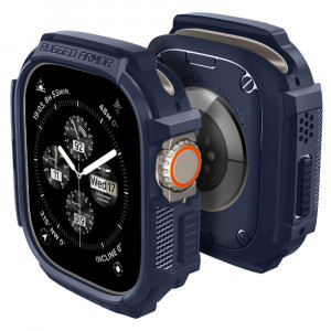 Husa pentru Apple Watch Ultra / Ultra 2 - Spigen Rugged Armor - Navy Blue - Img 1
