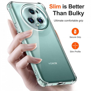 Husa pentru Honor Magic5 Pro - Techsuit Shockproof Clear Silicone - Clear - Img 2