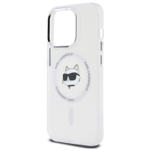 Husa pentru iPhone 12 / iPhone 12 Pro - Karl Lagerfeld IML MagSafe (KLHMP12MHLSCHH) - White Metal Choupette`s Head - Img 5