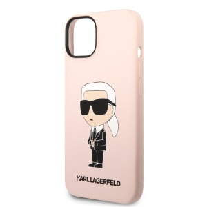 Husa pentru iPhone 14 Plus - Karl Lagerfeld Silicone MagSafe (KLHMP14MSNIKBCP) - Pink Ikonik - Img 4