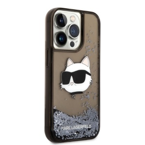Husa pentru iPhone 14 Pro - Karl Lagerfeld Hardcase Glitter (KLHCP14LLNCHCK) - Choupette Head - Img 5