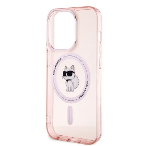 Husa pentru iPhone 14 Pro - Karl Lagerfeld IML MagSafe (KLHMP14LHFCCNOP) - Pink Choupette - Img 2