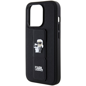 Husa pentru iPhone 14 Pro - Karl Lagerfeld Saffiano Gripstand (KLHCP14LGSAKCPK) - Karl&Choupette - Img 2