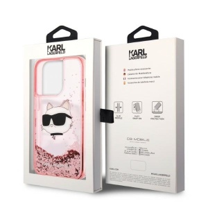 Husa pentru iPhone 14 Pro Max - Karl Lagerfeld Hardcase Glitter (KLHCP14XLNCHCP) - Pink Choupette Head - Img 8