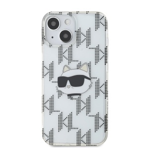 Husa pentru iPhone 15 - Karl Lagerfeld IML Luxury (KLHCP15SHKLPCHT) - Transparent Choupette Head&Monogram - Img 2