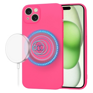Husa pentru iPhone 15 Plus - Techsuit SoftFlex MagSafe - Hot Pink - Img 1