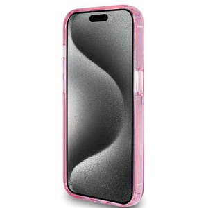 Husa pentru iPhone 15 Pro - Guess Ring Stand Script Glitter MagSafe (GUHMP15LHRSGSP) - Pink - Img 2