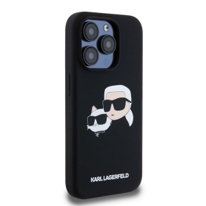 Husa pentru iPhone 15 Pro - Karl Lagerfeld Silicone MagSafe (KLHMP15LSKCHPPLK) - Karl&Choupette Head - Img 2