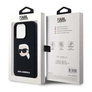 Husa pentru iPhone 15 Pro - Karl Lagerfeld Silicone MagSafe (KLHMP15LSKHPPLK) - Karl`s Head - Img 5