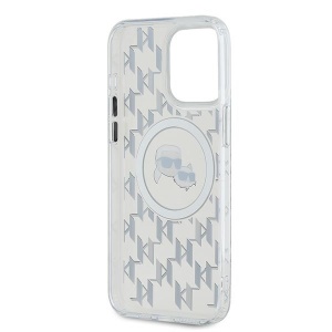 Husa pentru iPhone 15 Pro Max - Karl Lagerfeld IML MagSafe (KLHMP15XHMCKMHT) - Clear Monogram Karl&Choupette Head - Img 4