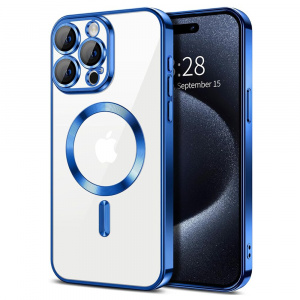 Husa pentru iPhone 15 Pro Max - Techsuit Luxury Crystal MagSafe - Deep Blue - Img 2
