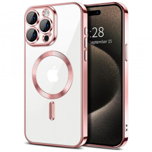 Husa pentru iPhone 15 Pro Max - Techsuit Luxury Crystal MagSafe - Pink