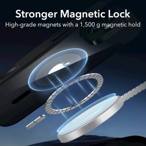 Husa pentru iPhone 16 - ESR Classic Hybrid HaloLock - Clear Black - Img 5