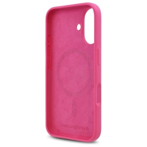 Husa pentru iPhone 16 - Karl Lagerfeld Silicone MagSafe (KLHMP16SSCHPPLF) - Fuchsia Choupette Head - Img 2