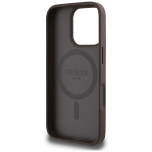 Husa pentru iPhone 16 Pro Max - Guess 4G Circle Classic Logo MagSafe (GUHMP16XP4PGRSGW) - Brown - Img 9