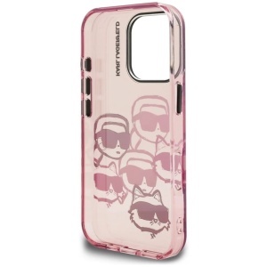Husa pentru iPhone 16 Pro Max - Karl Lagerfeld IML Multi Head Pattern (KLHCP16XHMCHKCP) - Pink Karl&Choupette Head - Img 6