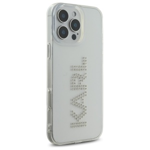 Husa pentru iPhone 16 Pro Max - Karl Lagerfeld IML Rhinestones (KLHCP16XHKLSTDCT) - Transparent Logo - Img 2