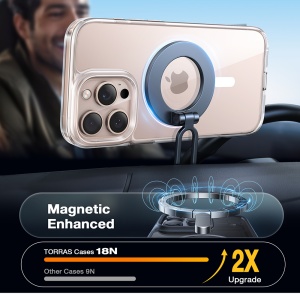 Husa pentru iPhone 16 Pro Max - Torras Diamond MagSafe Series - Clear - Img 5