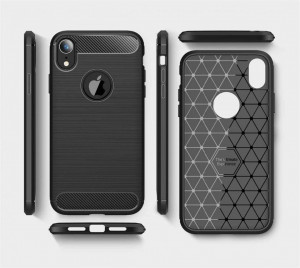 Husa pentru iPhone XR - Techsuit Carbon Silicone - Black - Img 5