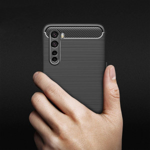 Husa pentru OnePlus Nord 5G - Techsuit Carbon Silicone - Black - Img 5