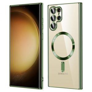 Husa pentru Samsung Galaxy S22 Ultra 5G - Techsuit Luxury Crystal MagSafe - Deep Green - Img 1