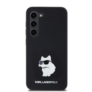 Husa pentru Samsung Galaxy S23 - Karl Lagerfeld Silicone (KLHCS23SSMHCNPK) - Choupette Metal Pin - Img 2