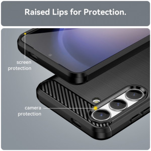 Husa pentru Samsung Galaxy S24 - Techsuit Carbon Silicone - Black - Img 5