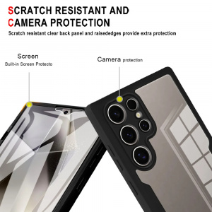 Husa pentru Samsung Galaxy S24 Ultra + Folie - Techsuit ColorVerse 360 Series - Black - Img 3