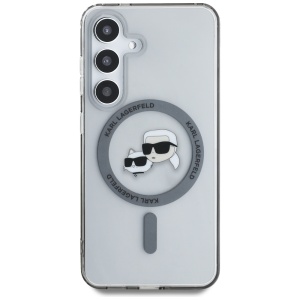 Husa pentru Samsung Galaxy S25 - Karl Lagerfeld IML MagSafe (KLHMS25SHLSKCK) - Metal Karl&Choupette Heads - Img 3