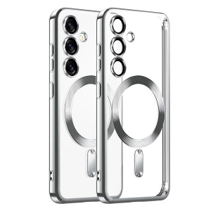 Husa pentru Samsung Galaxy S25 - Techsuit Luxury Crystal MagSafe - Silver - Img 1