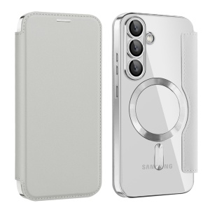 Husa pentru Samsung Galaxy S25 - Techsuit SmartMag Book Case - Gray - Img 2