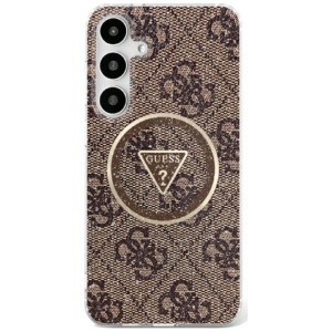 Husa pentru Samsung Galaxy S25 Ultra - Guess IML Metal Glitter 4G Circle Triangle MagSafe (GUHMS25LHG4PRTGW) - Brown