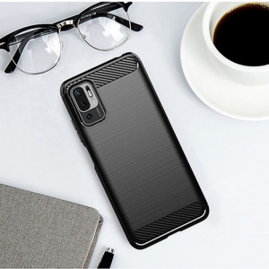 Husa pentru Xiaomi Redmi Note 10 5G / Poco M3 Pro 5G - Techsuit Carbon Silicone - Black - Img 5