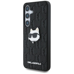 Husa Samsung Galaxy S25 Plus - Karl Lagerfeld Hardcase Monogram Leather (KLHCS25MPGKLCHPK) - Choupette Head Pin - Img 4