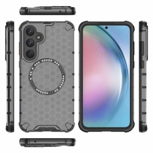Husa transparenta pentru Samsung Galaxy A55 5G - Techsuit HoneyComb Shield MagSafe - Black - Img 5