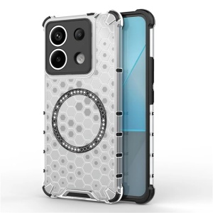 Husa transparenta pentru Xiaomi Redmi Note 13 Pro 5G / Poco X6 - Techsuit HoneyComb Shield MagSafe - White - Img 1