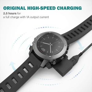 Incarcator pentru Garmin Fenix 3 / 3 HR / 3 Sapphire, USB, 1m - Techsuit (TGC5) - Black - Img 3