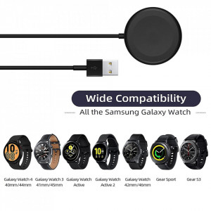 Incarcator pentru Samsung Galaxy Watch 3/4/5/6, USB, 2.5W, Carcasa PC - Techsuit (TSC11) - Black - Img 9