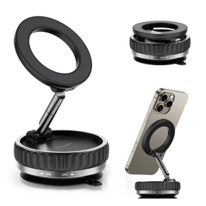 Suport de Telefon pentru Bord, Magnetic, Ajustabil - Techsuit VacuumGripX (S15) - Black